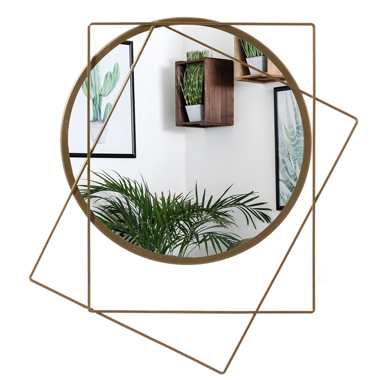 Uniquewise Decorative Metal Wall Mounted Modern Mirror - Perfect for Living Room, Bedroom, Bathroom Vanity, Entryway, or Hallway, Adding Elegance and Charm to Your Space